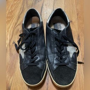 Golden Goose Black Leather Superstar Sneakers